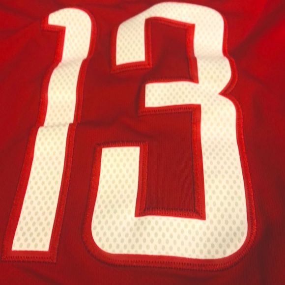 Adidas L Top Red White Jersey Rockets Short Sleeve Harden 13 Excellent Condition - Picture 13 of 13